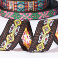 Custom textile fabric ribbon/polyester jacquard embroidered ribbon